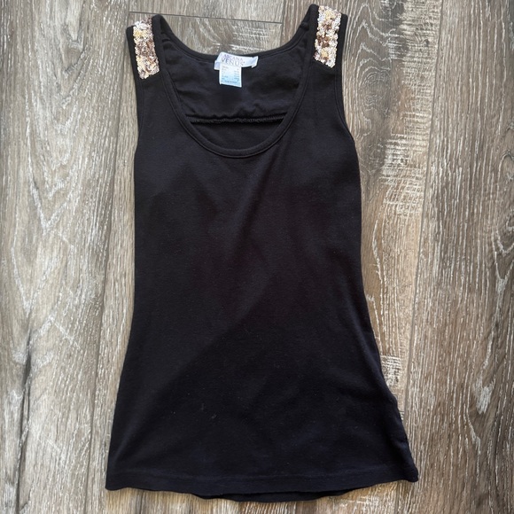 Venus Black with Gold Sequins Tank Size Small - Picture 1 of 5